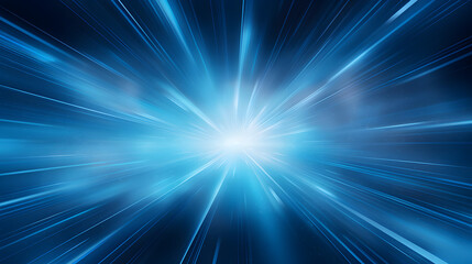 Obraz premium Abstract blue light rays background. Generative AI.
