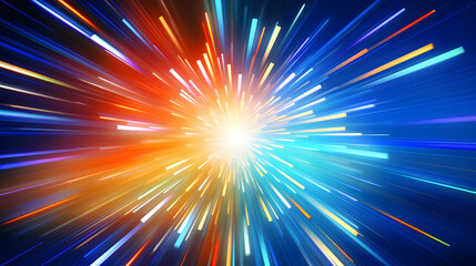 Abstract circular geometric background. Circular geometric centric motion pattern. Starburst dynamic lines or rays. Generative AI.