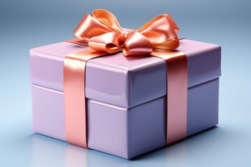 Obraz premium Gift box, symbolizing the joy of giving and receiving in vibrant pastels, on isolated on pastel background, Generative AI