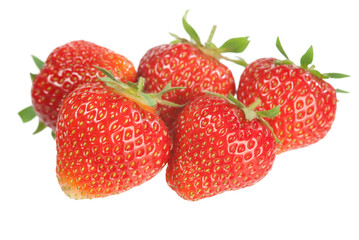 Strawberries on white