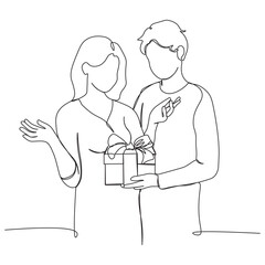 Christmas Vector Line Art Style