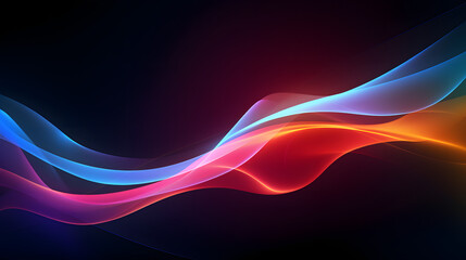 Obraz premium Abstract futuristic background with glowing light effect.Vector illustration. Generative AI.