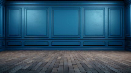 empty blue room studio