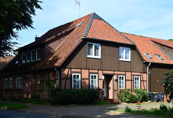Fototapeta na wymiar Historical Building in the Town Wietzendorf, Lower Saxony