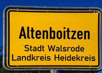 City Limit of the Village Altenboitzen, Walsrode, Heidekreis, Lower Saxony
