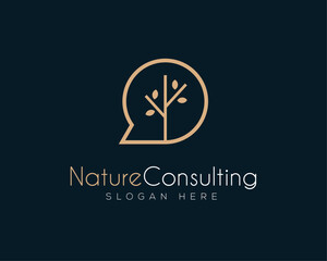Nature Consulting  logo design template. Nature logo icon vector. 