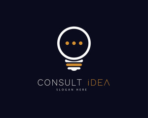 Light Bulb Logo Design Vector. Consult Idea Logo