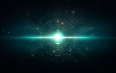 Abstract futuristic sci-fi circle in the starry sky