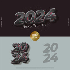 2024 bold vector 3D design with editable text effect