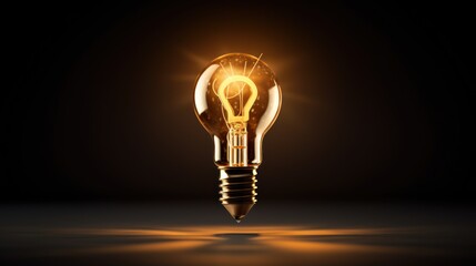 Key to Success A small golden key inside a light bulb
