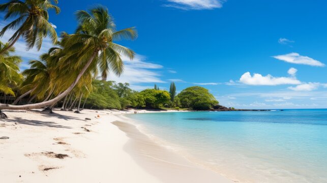 beach with palm trees