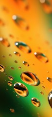 oil drops wallpaper, orange and green, smooth and curved lines