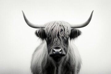 Horn scottish animal hairy farming brown scotland highland nature bull cow cattle mammal - obrazy, fototapety, plakaty