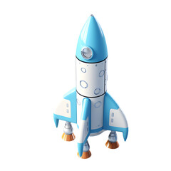 3D rocket on transparent background