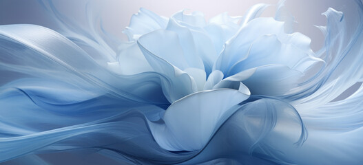 Dark Blue petals, blossom flower flowers swirls Blue painted lines, isolated on white background