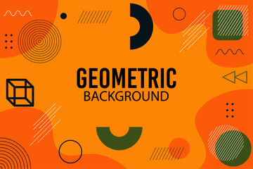 Abstract geometric background with memphis style