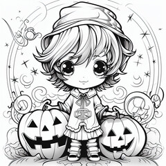 Halloween coloring poster