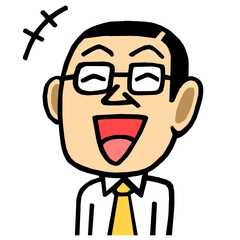 笑う男　イラスト