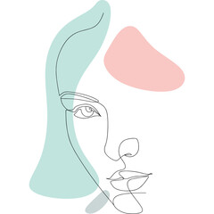 Woman Face Line Art