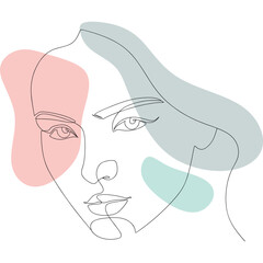 Woman Face Line Art