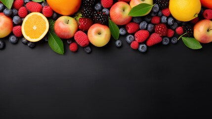 Healthy fruit. copyspace and top view for background.