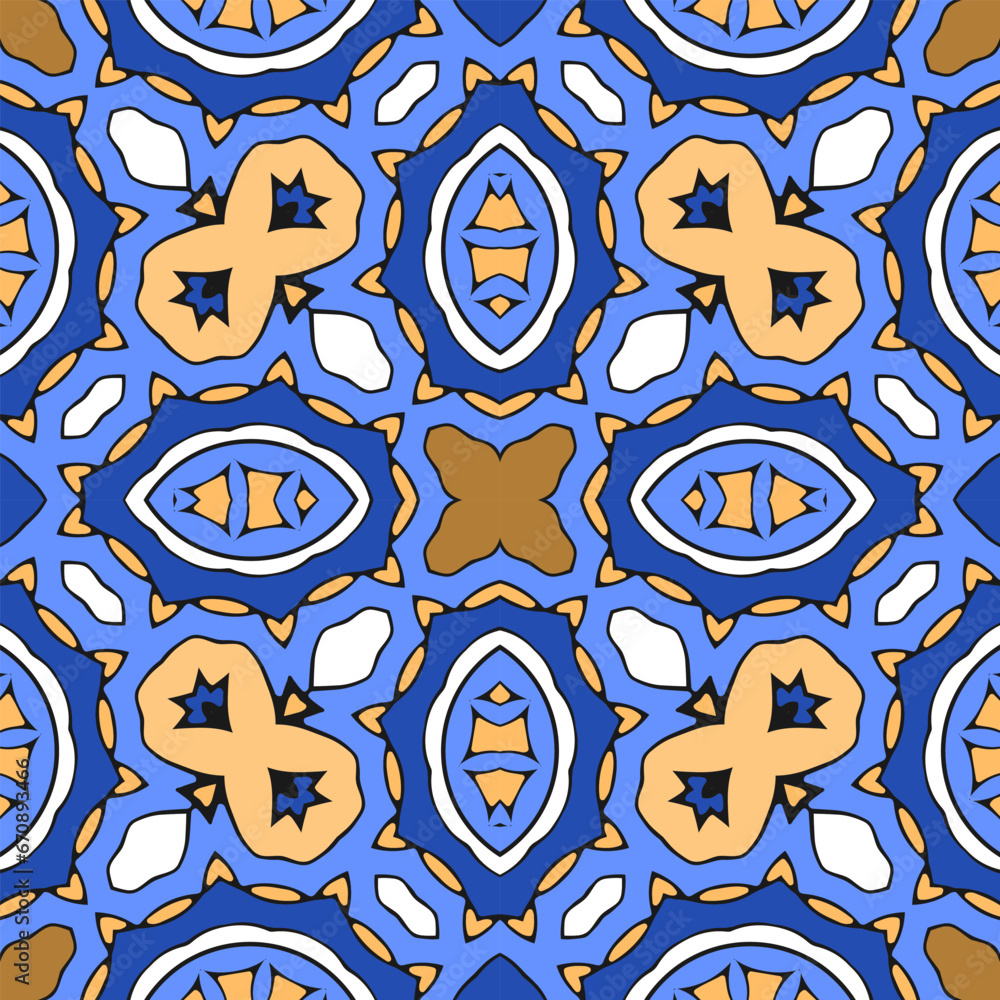 Aufkleber seamless pattern with round decorative objects. vector illustration
