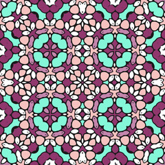 Openwork seamless ornament. Fairytale contour pattern. Vector illustration