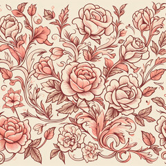 seamless pattern background with roses
