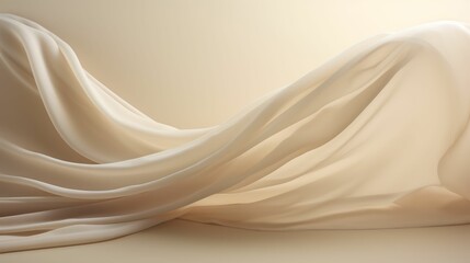 An AI illustration of the sheer is flowing across the room's walls in this photo