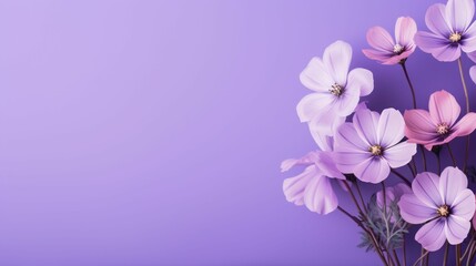 An AI illustration of flowers on a purple background with space for a message or image