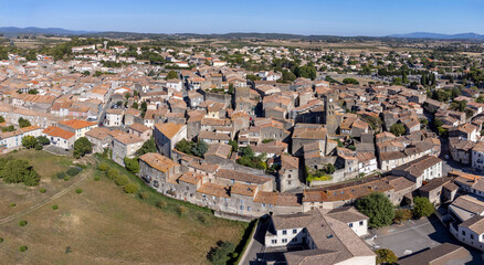 Fototapeta na wymiar Conques-sur-Orbiel, fortified villa, Aude, Languedoc-Rosellón region. French Republic, Europe