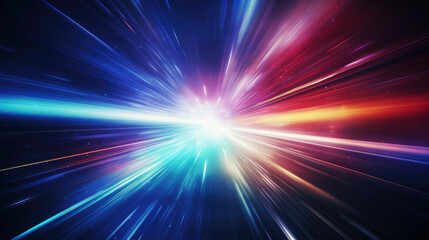 Light speed hyperspace warp background. - obrazy, fototapety, plakaty