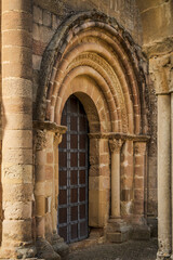 Santa Maria de Eunate church , Romanesque façade, 12th century, Ilzarbe Valley, Navarra, Spain