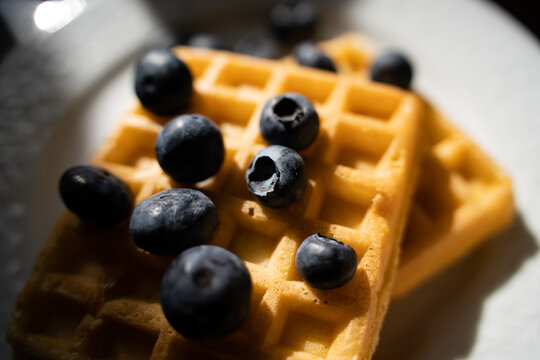 Belgian waffles sweet morning breakfast