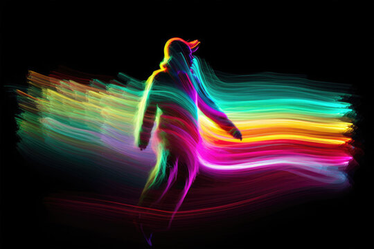 Flyer for a nightclub. Abstract electronic music theme with a man dance motion