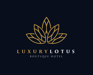 Luxury Lotus logo template vector icon illustration design Premium Vector.