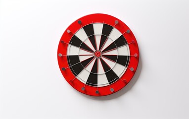 Red dart board at isolated background.