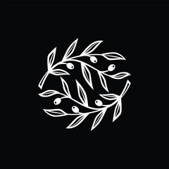 olive oil logo vector icon illustration