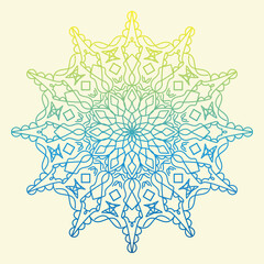 Yellow blue shade mandala