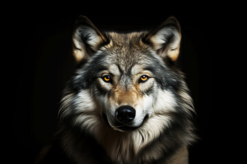 portrait of wolf, AI generated
