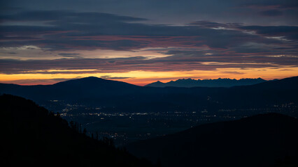 sunrise over the mountains