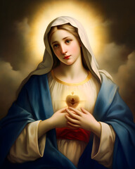 Immaculate heart of virgin Mary, mother of god © ZAY WIN HTAI