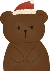 bear with Christmas Hat cute cartoon