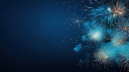 New Year's Eve background design with fireworks with empty copy space