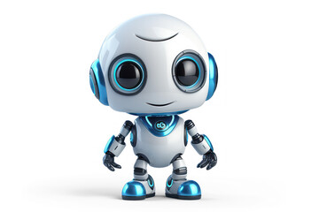 Cute and clever smiling bot, isolated on transparent background, pdf file