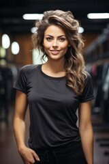 Fototapeta premium Beautiful young woman in the gym