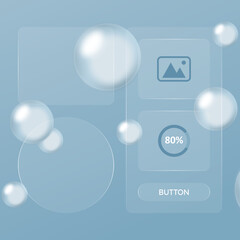 Glass buttons for web design interface
