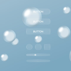 Glass buttons for web design interface