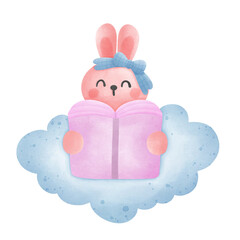 rabbit reading a book 