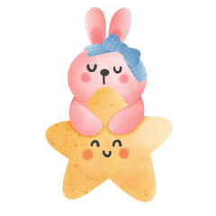 easter bunny holding star 